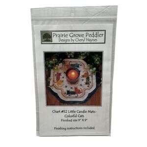 Prairie Grove Peddler Colorful Cats Candle Mats Cross Stitch Instructions #52